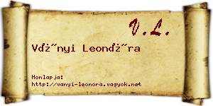Ványi Leonóra névjegykártya